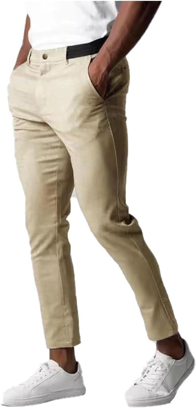 AboveSun Bizgent - Pantalones Bizgent Active Chinos para hombre, pantalones Active Chinos, pantalones elásticos ajustados para hombre