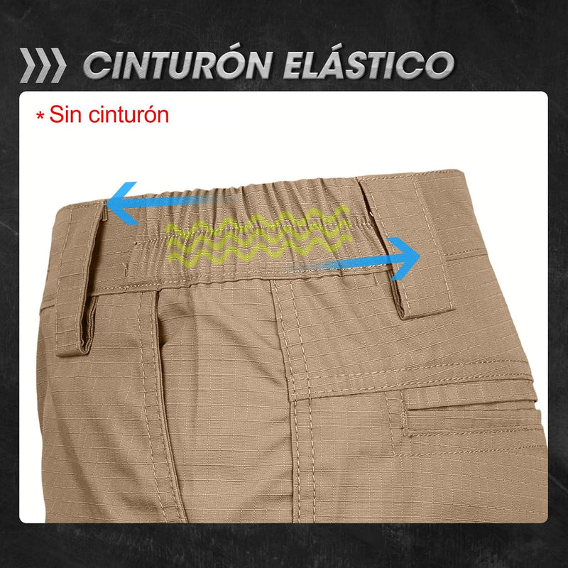 [COMPRA 1 y LLEVA 3 + REGALO] Pantalones INDESTRUCTIBLES TACTICOS,Cargo, Elástico, Múltiples Bolsillos, Militar